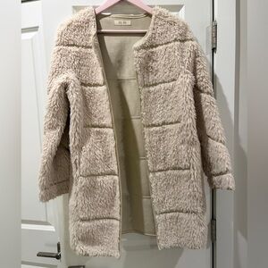 Cream Faux Fur Pattern Jacket